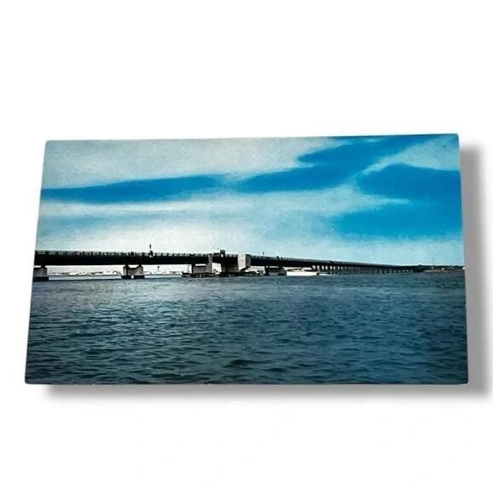 Postcard Coastal Highway Bridge Over Great Channel Stone Harbor New Jersey C340